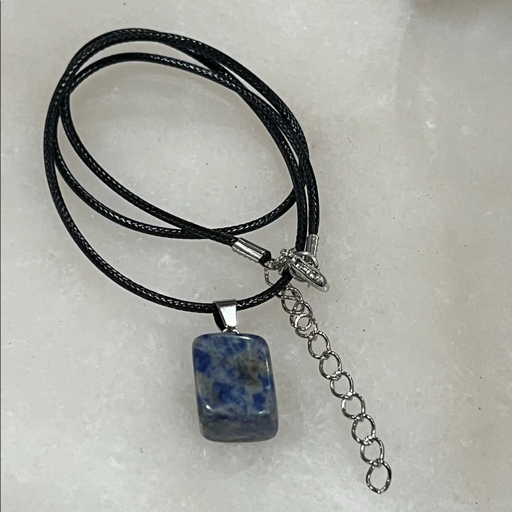 Sodalite Gemstone Polished Shaped Pendant Necklace